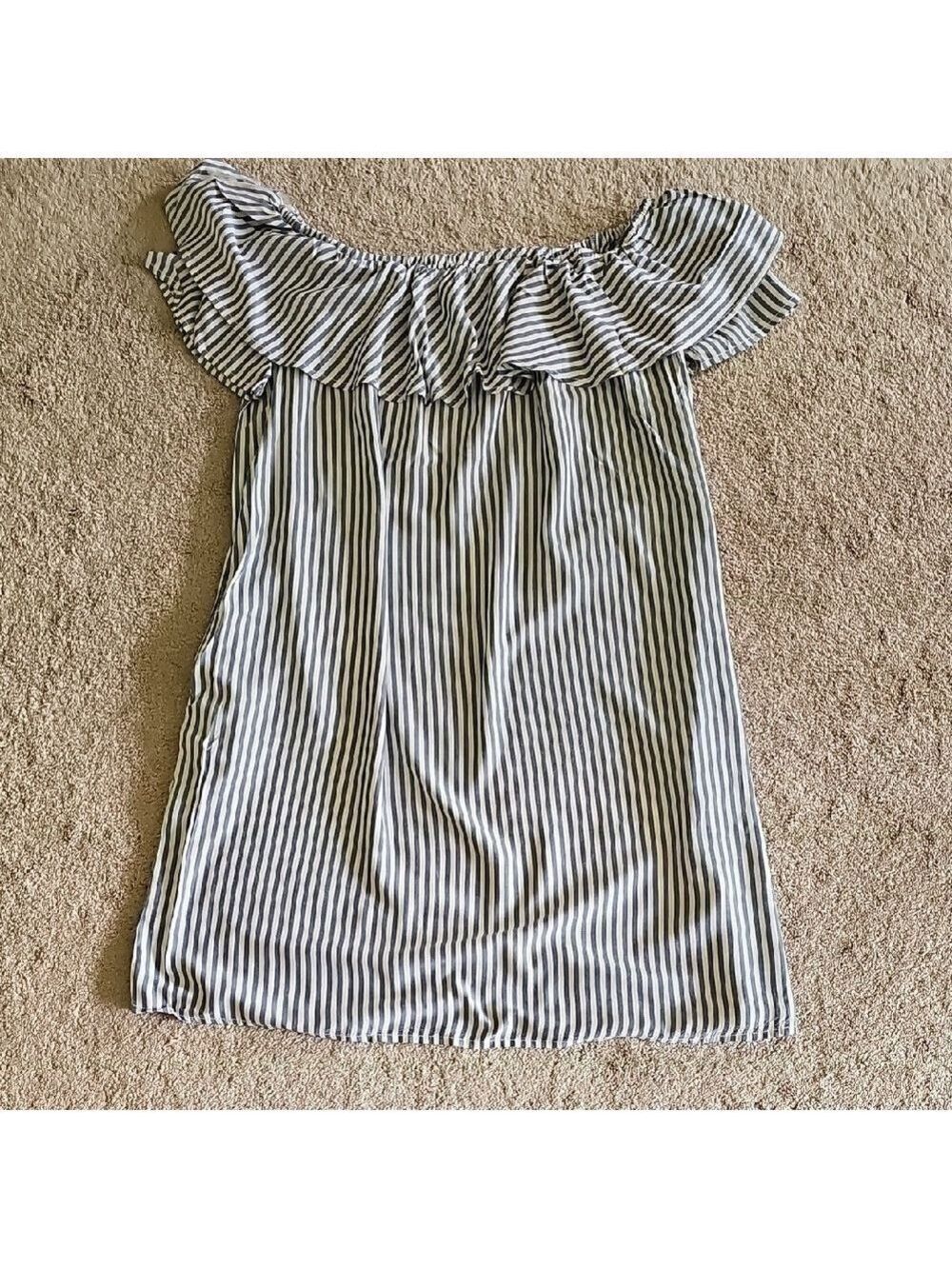 Beachlunchlounge Striped Off-Shoulder Dress